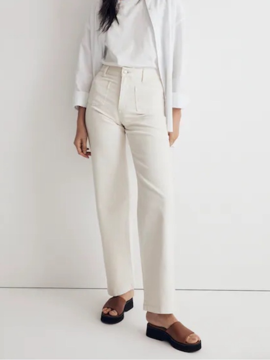 Madewell Denim - Madewell The Perfect Vintage Wide Leg Jean Vintage Canvas Ivory Women Size 27